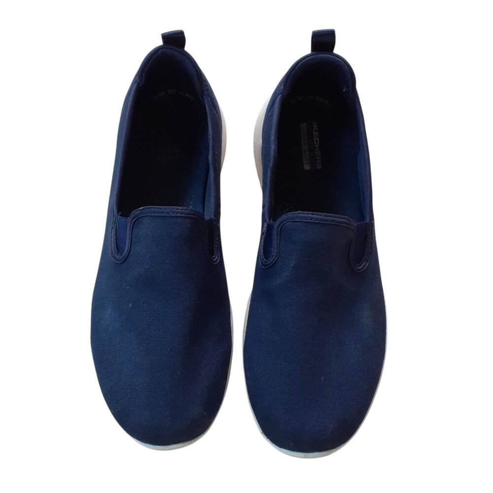 Skechers GOwalk Slip-On Sneaker Shoes Womens Size 8.5 Navy Canvas Walking - Picture 3 of 4